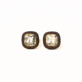 RADIANT GEM CRYSTAL & BROWN CUFFLINKS