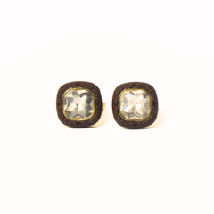 RADIANT GEM CRYSTAL & BROWN CUFFLINKS