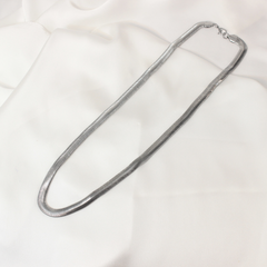 WIDE HERRINGBONE MEN'S SILVER CHAIN