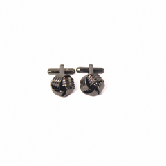 METALLIC BLACK REGAL KNOT CUFFLINKS