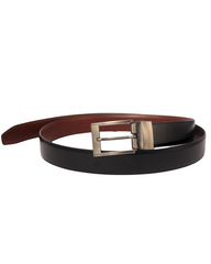 SWITCH STYLE BLACK AND MOHAGNAY BROWN LEATHER BELT