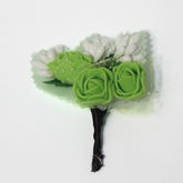 THE LIME GREEN & WHITE BOUQUET BOUTONNIERE LAPEL PIN
