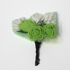 THE LIME GREEN & WHITE BOUQUET BOUTONNIERE LAPEL PIN