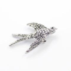 Silver Whisper Bird Brooch