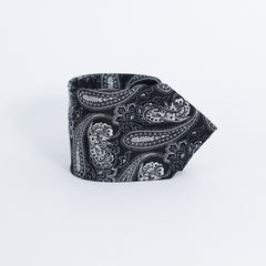 METALLIC BLACK PAISLEY FESTIVE TIE