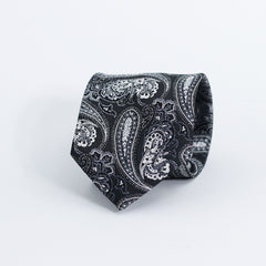 METALLIC BLACK PAISLEY FESTIVE TIE