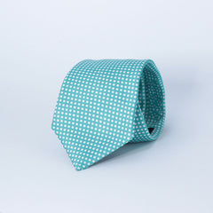 TURQUOISE WITH WHITE POLKA TIE