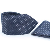 DOTTED DARK BLUE FESTIVE TIE SET