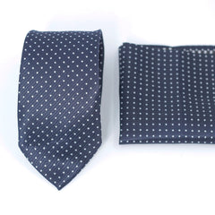 DOTTED DARK BLUE FESTIVE TIE SET