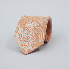 PEACHY ORANGE PAISLEY FESTIVE TIE