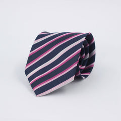 PINK & BLUE STRIPED TIE