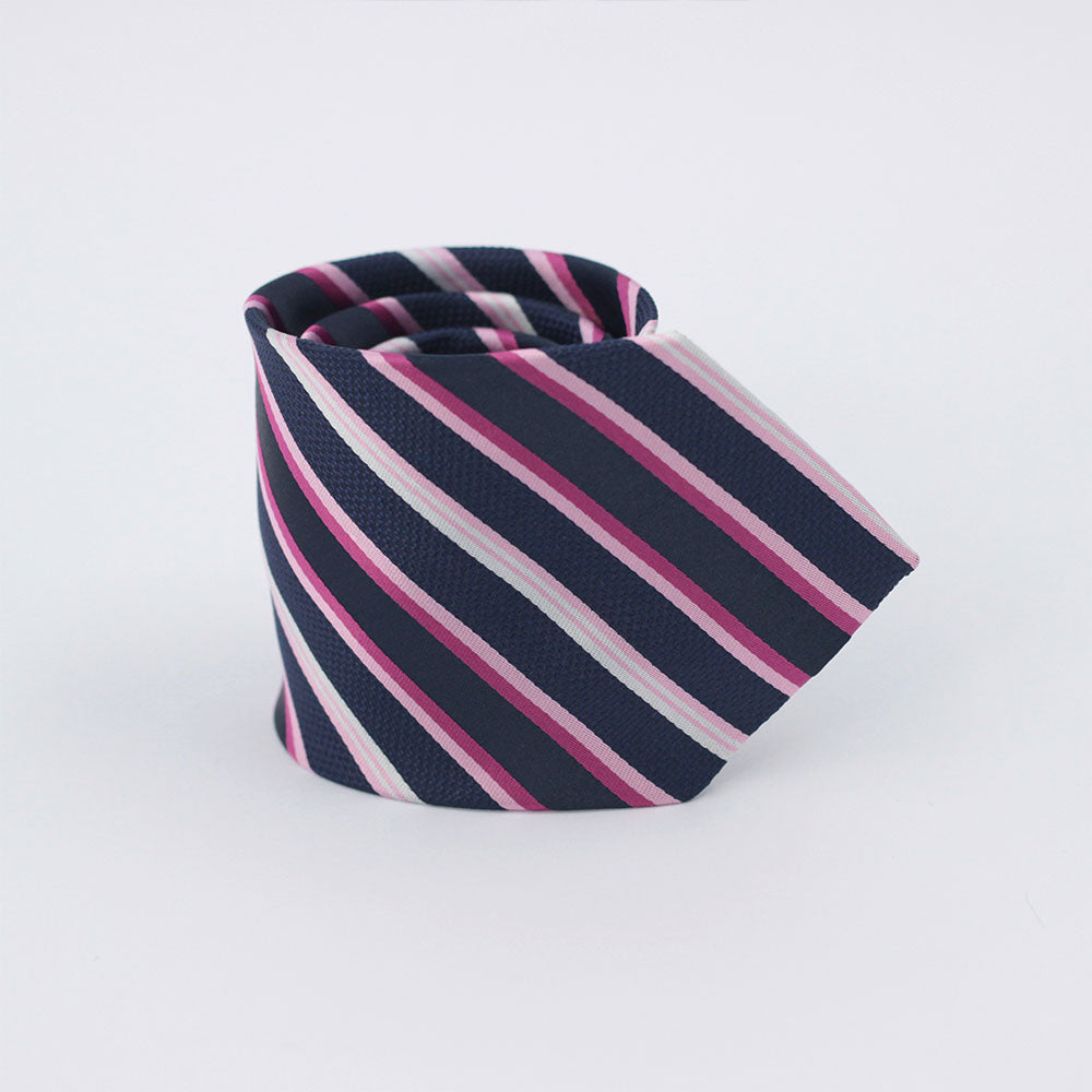 PINK & BLUE STRIPED TIE