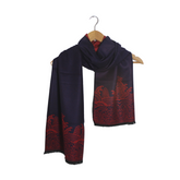 NAVY CRIMSON ART WOOL SCARF