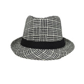 SUMMER BREEZE BLACK & WHITE WEAVED FEDORA HAT