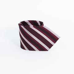 THE MAROON STRIPED TIE AND POCKET SQUARE SET