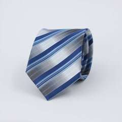 BLUE & GREY BAR CODE STRIPED TIE