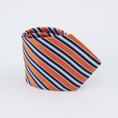 THE ORANGE REGIMENTAL STRIPED TIE AND POCKET SQUARE SET