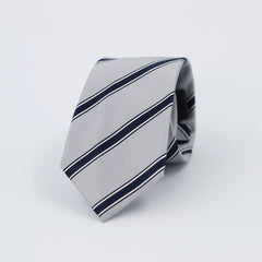 STEEL GREY STRIPED TIE