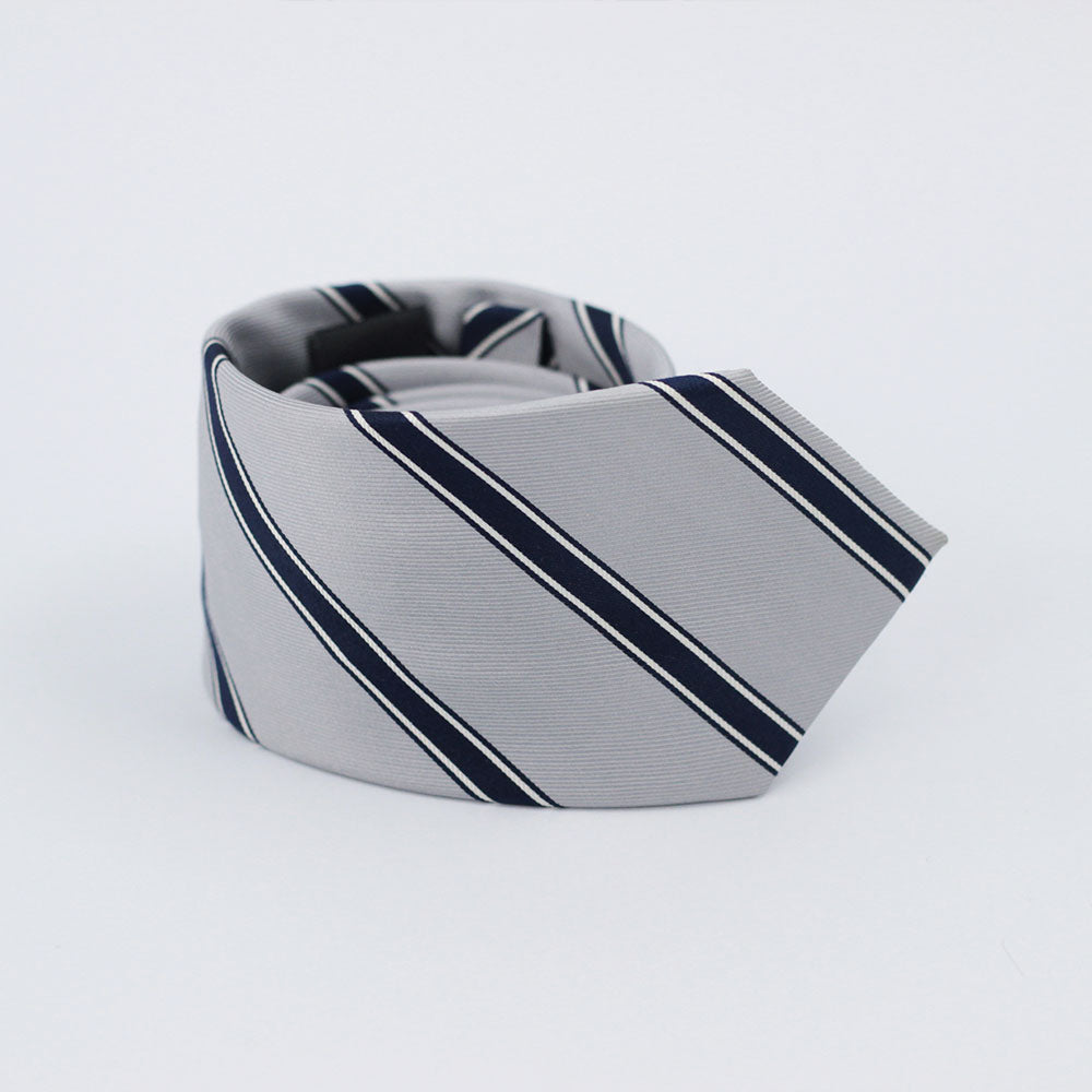 STEEL GREY STRIPED TIE