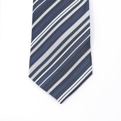 THE BLUE BAR CODE STRIPED TIE