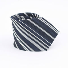 THE BLUE BAR CODE STRIPED TIE