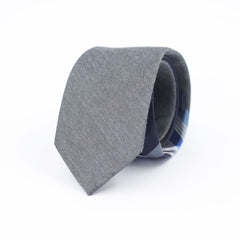GREY & BLUE PLAID TIE
