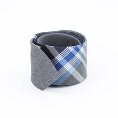 GREY & BLUE PLAID TIE