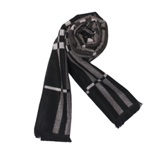 DARK NIGHT CHECK N PLAID WOOL SCARF