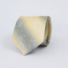 GREY & GOLD PAISLEY FESTIVE TIE