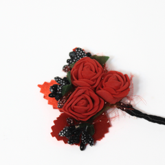 THE RED & BLACK BOUQUET BOUTONNIERE LAPEL PIN