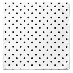 WHITE WITH BLACK POLKA DOT TIE SET
