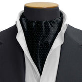 BLACK WITH WHITE POLKA SILK CRAVAT