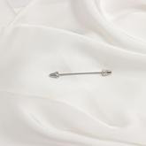 SILVER CRYSTAL POINT COLLAR PIN BAR