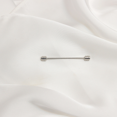 SILVER BARBELLHEAD PRO COLLAR PIN BAR