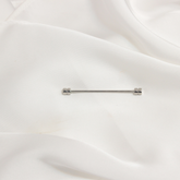 SILVER BARBELLHEAD COLLAR PIN BAR