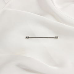 SILVER BARBELLHEAD COLLAR PIN BAR