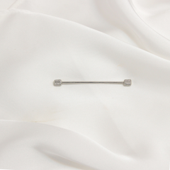 SILVER ENGRAVED CYLINDERHEAD COLLAR PIN BAR