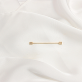 GOLD RIBBED CYLINDERHEAD COLLAR PIN BAR