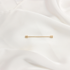 GOLD RIBBED CYLINDERHEAD COLLAR PIN BAR