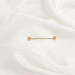 GOLD CUBE END COLLAR PIN BAR