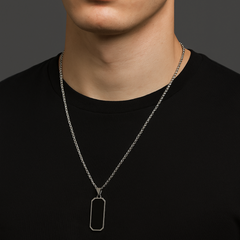 BLACK TAG MEN'S PENDANT AND CHAIN SET