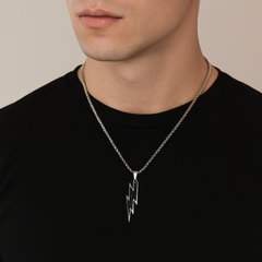 BOLT LINK MEN'S PENDANT AND CHAIN SET