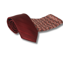 MAROON WIDE STRIPED TIE SET