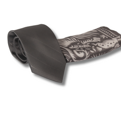 GREY WIDE STRIPED TIE SET