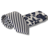 BLUE & WHITE CANDY CANE STRIPED TIE SET