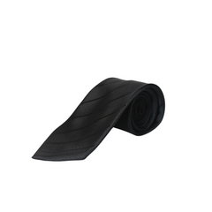JET BLACK WIDE STRIPED TIE
