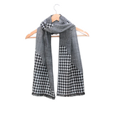 TARTAN RIPPLE MONOCHROME WOOL SCARF