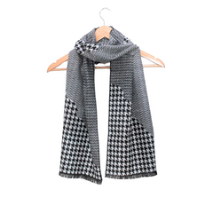 TARTAN RIPPLE  MONOCHROME WOOL SCARF