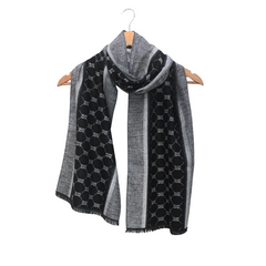 THE MONARCHIC LOGO MONOCHROME WOOL SCARF