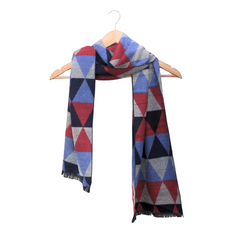 RETRO BLUE & RED FUSION WOOL SCARF